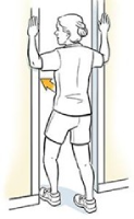 Pectoral Stretch exercise example.